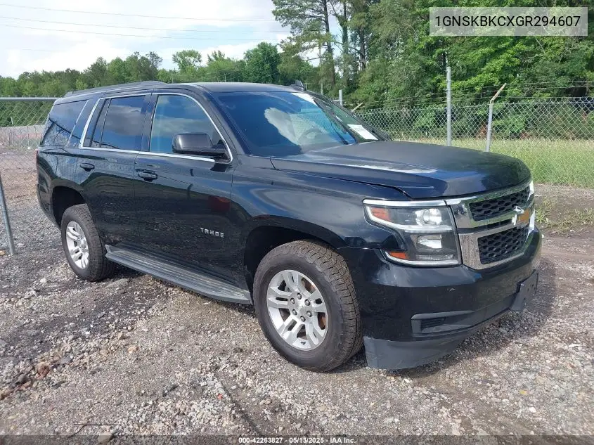 2016 Chevrolet Tahoe Lt VIN: 1GNSKBKCXGR294607 Lot: 42263827
