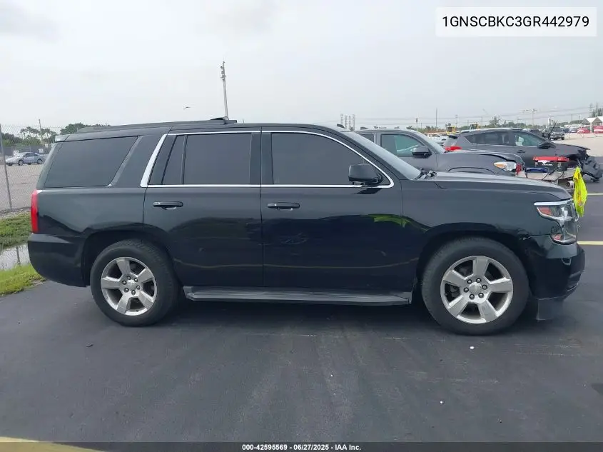 2016 Chevrolet Tahoe Lt VIN: 1GNSCBKC3GR442979 Lot: 42595569