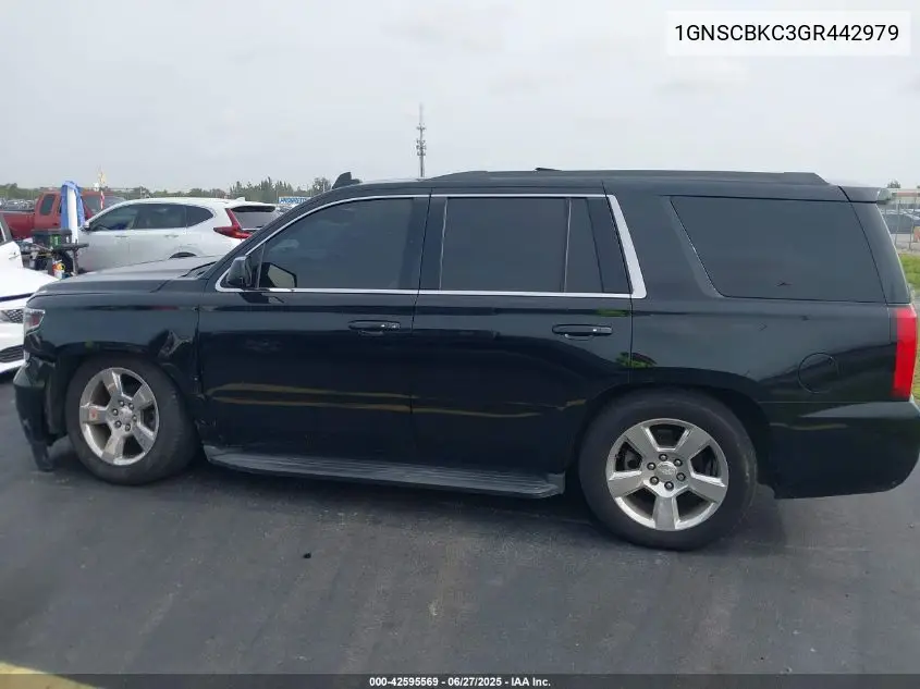 2016 Chevrolet Tahoe Lt VIN: 1GNSCBKC3GR442979 Lot: 42595569