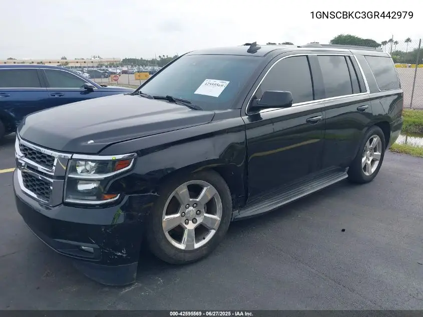 2016 Chevrolet Tahoe Lt VIN: 1GNSCBKC3GR442979 Lot: 42595569