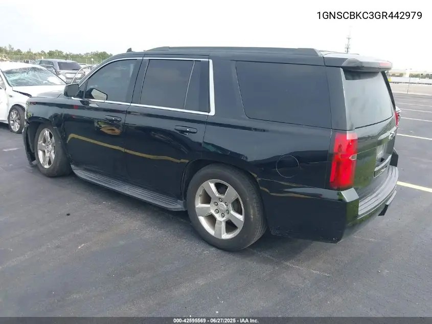 2016 Chevrolet Tahoe Lt VIN: 1GNSCBKC3GR442979 Lot: 42595569