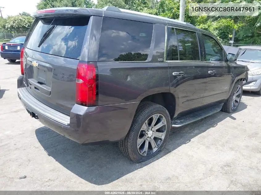 2016 Chevrolet Tahoe Ltz VIN: 1GNSKCKC8GR447961 Lot: 42621525