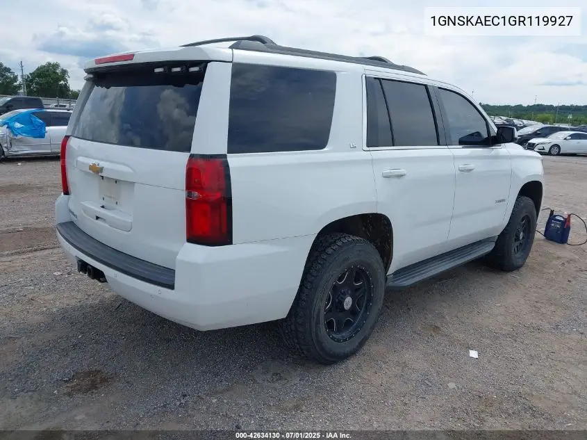 2016 Chevrolet Tahoe Ls VIN: 1GNSKAEC1GR119927 Lot: 42634130