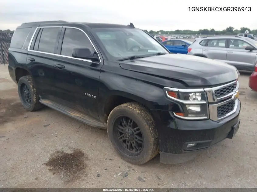 2016 Chevrolet Tahoe Lt VIN: 1GNSKBKCXGR396943 Lot: 42642092