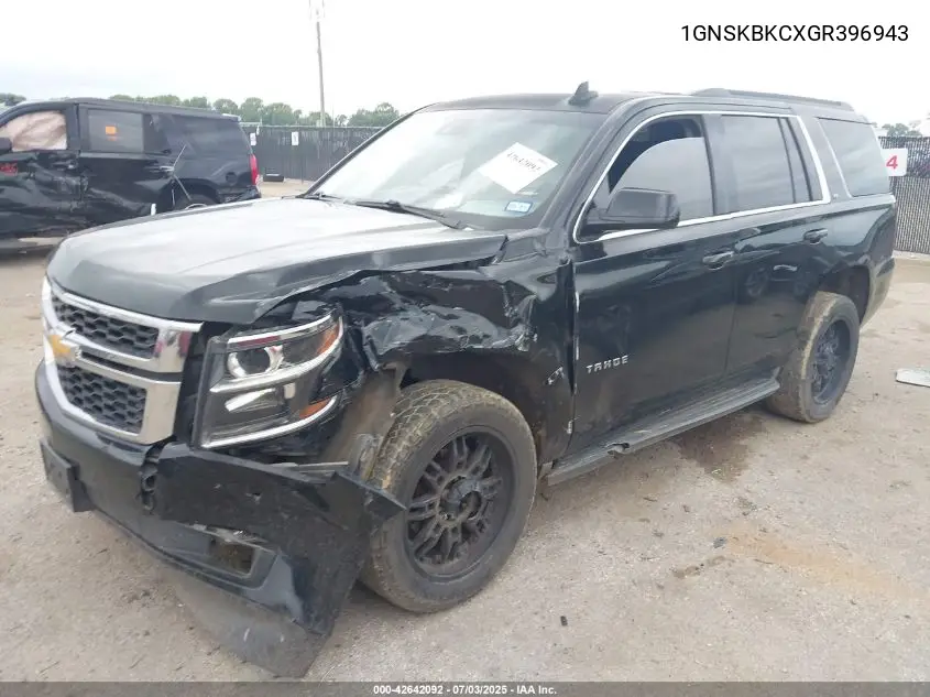 2016 Chevrolet Tahoe Lt VIN: 1GNSKBKCXGR396943 Lot: 42642092