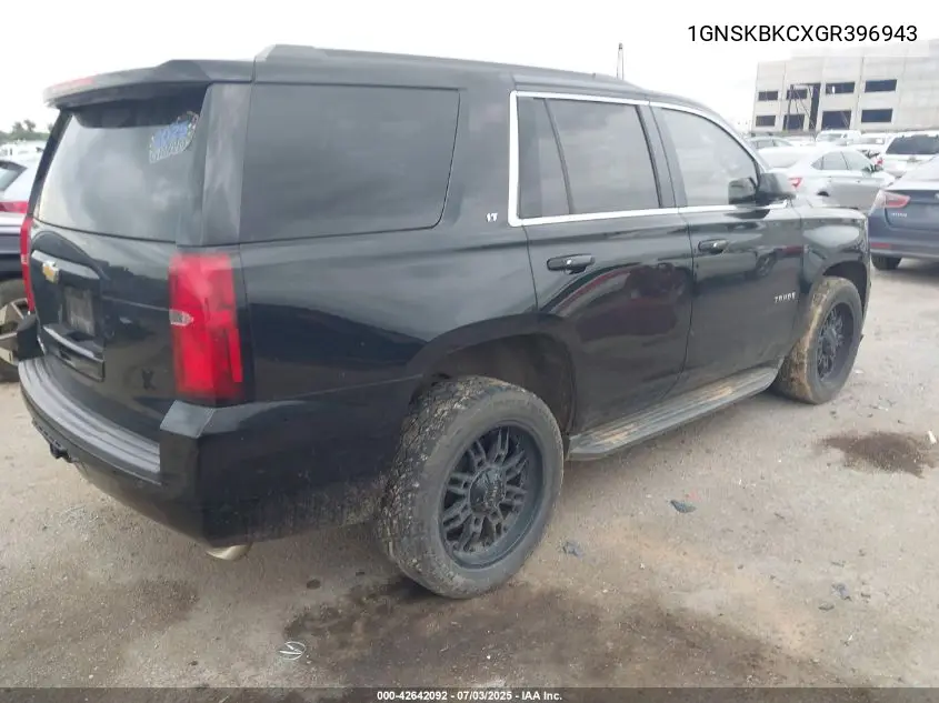 2016 Chevrolet Tahoe Lt VIN: 1GNSKBKCXGR396943 Lot: 42642092