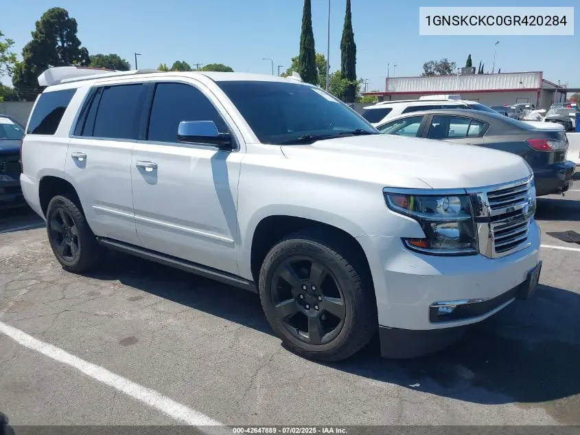 2016 Chevrolet Tahoe Ltz VIN: 1GNSKCKC0GR420284 Lot: 42647889