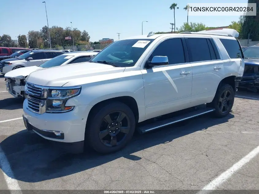 2016 Chevrolet Tahoe Ltz VIN: 1GNSKCKC0GR420284 Lot: 42647889
