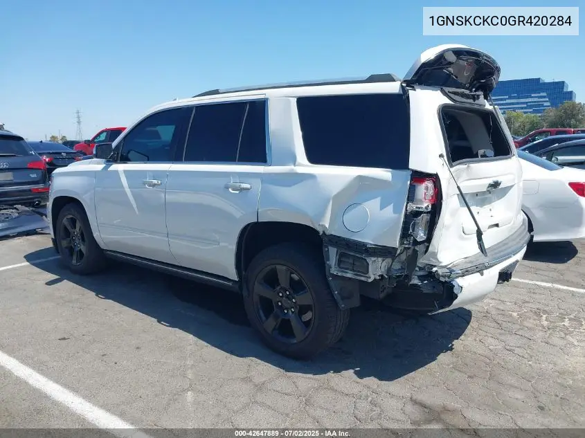 2016 Chevrolet Tahoe Ltz VIN: 1GNSKCKC0GR420284 Lot: 42647889