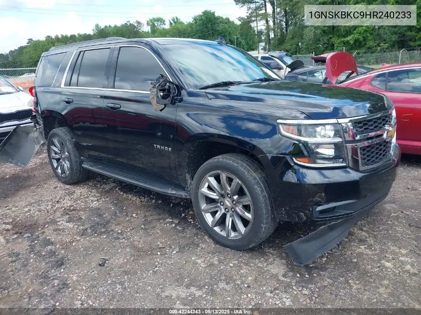 2017 Chevrolet Tahoe Lt VIN: 1GNSKBKC9HR240233 Lot: 42244343