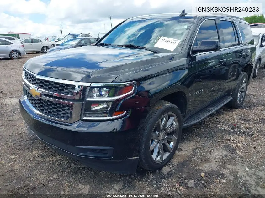 2017 Chevrolet Tahoe Lt VIN: 1GNSKBKC9HR240233 Lot: 42244343
