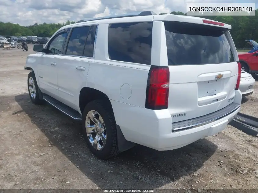 2017 Chevrolet Tahoe Premier VIN: 1GNSCCKC4HR308148 Lot: 42264230