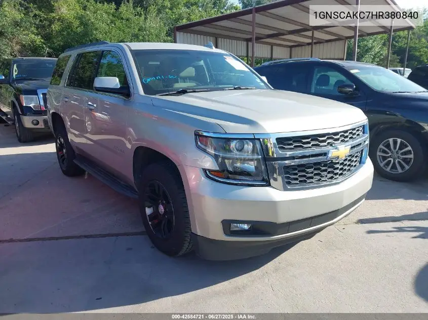2017 Chevrolet Tahoe Ls VIN: 1GNSCAKC7HR380840 Lot: 42584721