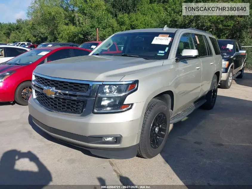 2017 Chevrolet Tahoe Ls VIN: 1GNSCAKC7HR380840 Lot: 42584721