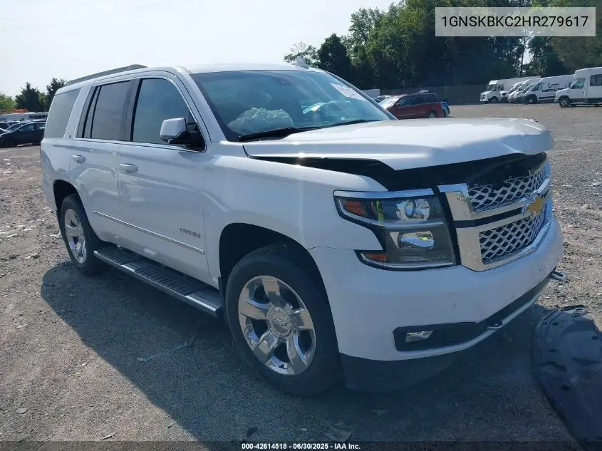 2017 Chevrolet Tahoe Lt VIN: 1GNSKBKC2HR279617 Lot: 42614518