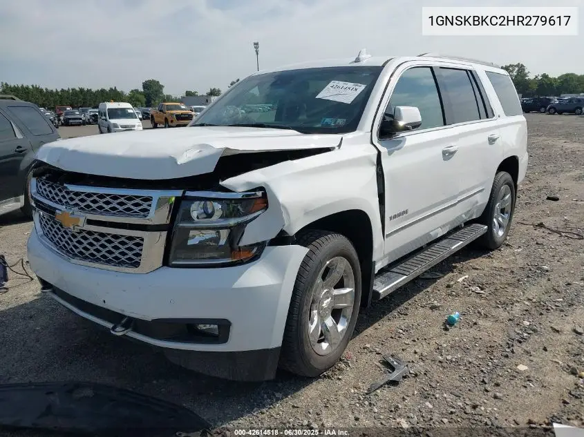 2017 Chevrolet Tahoe Lt VIN: 1GNSKBKC2HR279617 Lot: 42614518