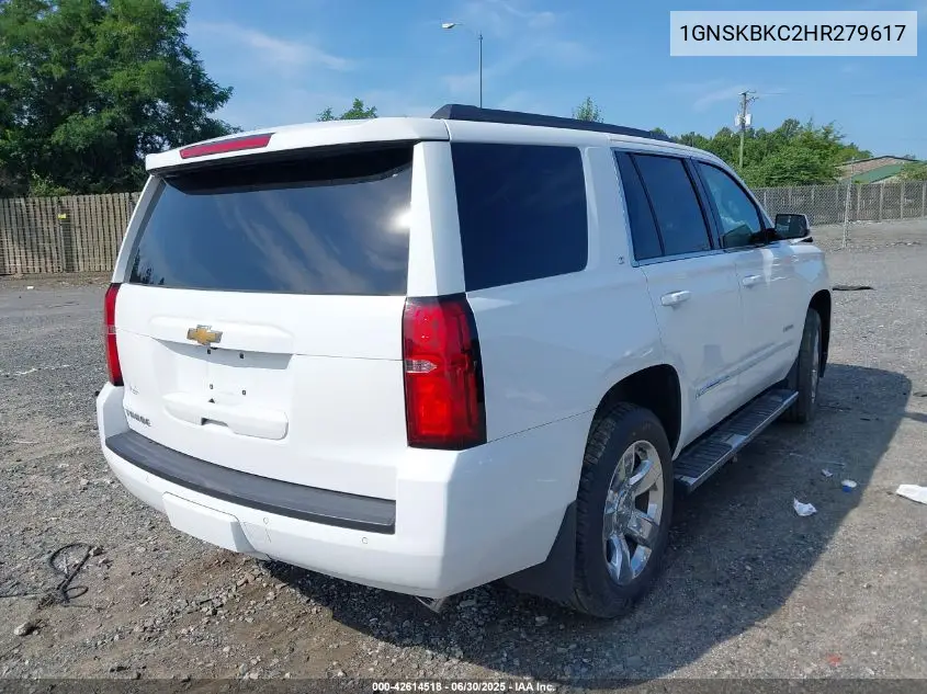 2017 Chevrolet Tahoe Lt VIN: 1GNSKBKC2HR279617 Lot: 42614518