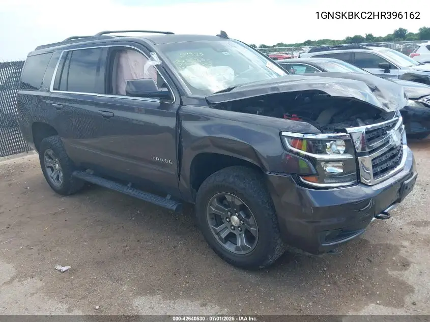 2017 Chevrolet Tahoe Lt VIN: 1GNSKBKC2HR396162 Lot: 42640530