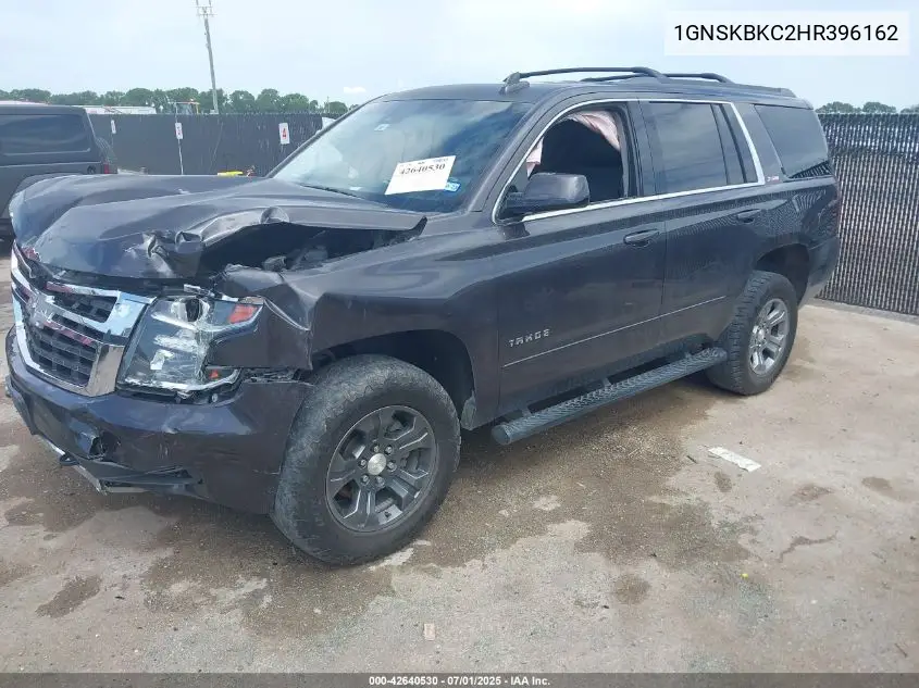 2017 Chevrolet Tahoe Lt VIN: 1GNSKBKC2HR396162 Lot: 42640530