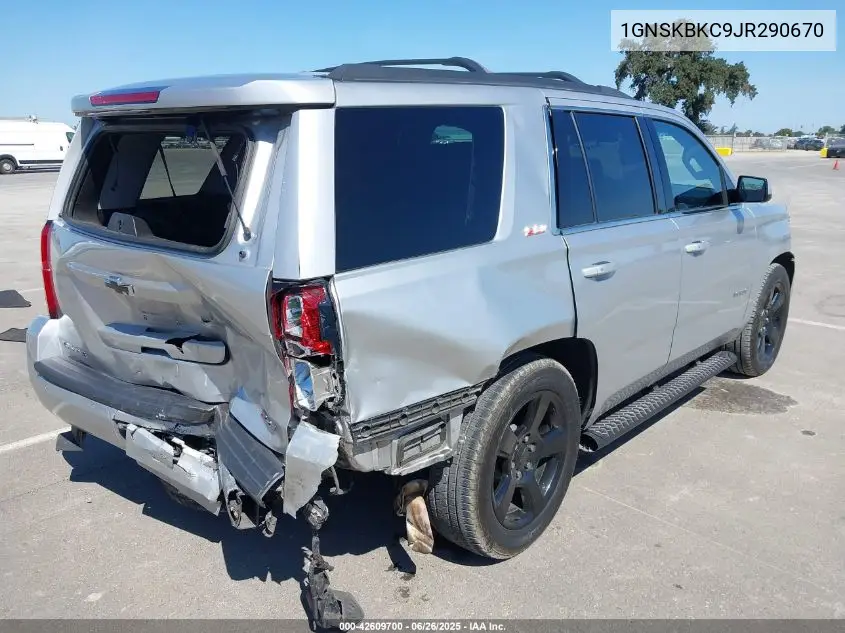 2018 Chevrolet Tahoe Lt VIN: 1GNSKBKC9JR290670 Lot: 42609700