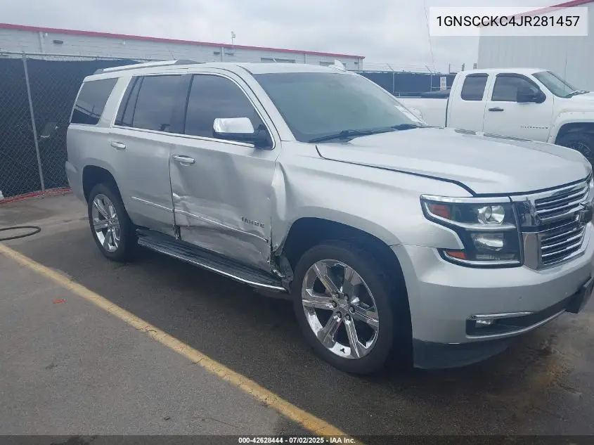 2018 Chevrolet Tahoe Premier VIN: 1GNSCCKC4JR281457 Lot: 42628444