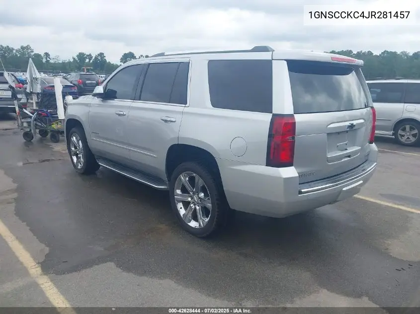 2018 Chevrolet Tahoe Premier VIN: 1GNSCCKC4JR281457 Lot: 42628444