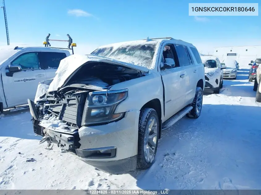 2019 Chevrolet Tahoe K1500 Premier VIN: 1GNSKCKC0KR180646 Lot: 12231625