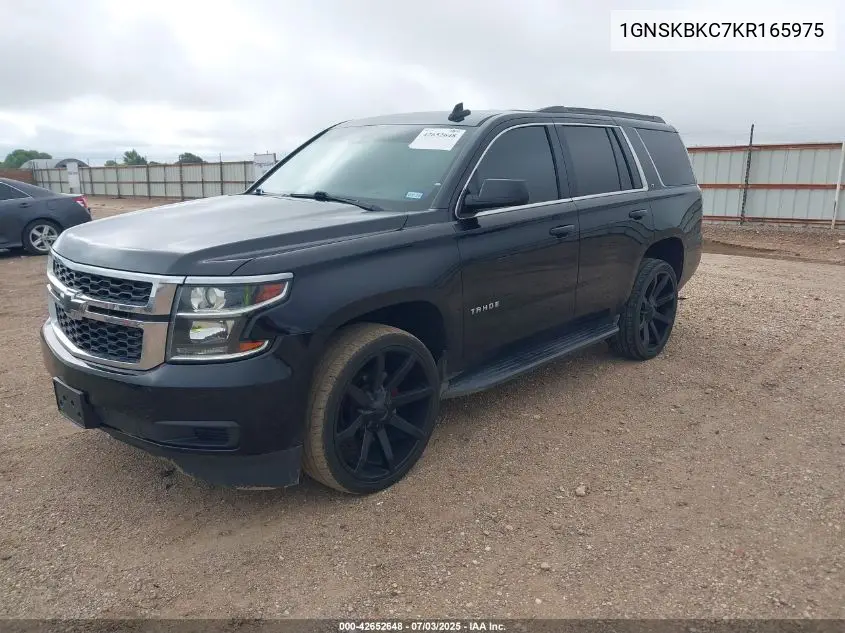 2019 Chevrolet Tahoe Lt VIN: 1GNSKBKC7KR165975 Lot: 42652648