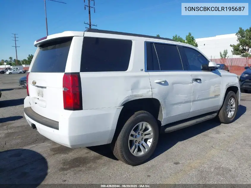 2020 Chevrolet Tahoe 2Wd Lt VIN: 1GNSCBKC0LR195687 Lot: 42620344