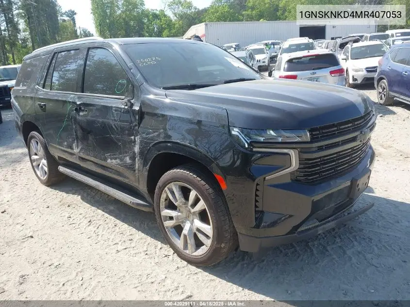 2021 Chevrolet Tahoe 4Wd Lt VIN: 1GNSKNKD4MR407053 Lot: 42029111