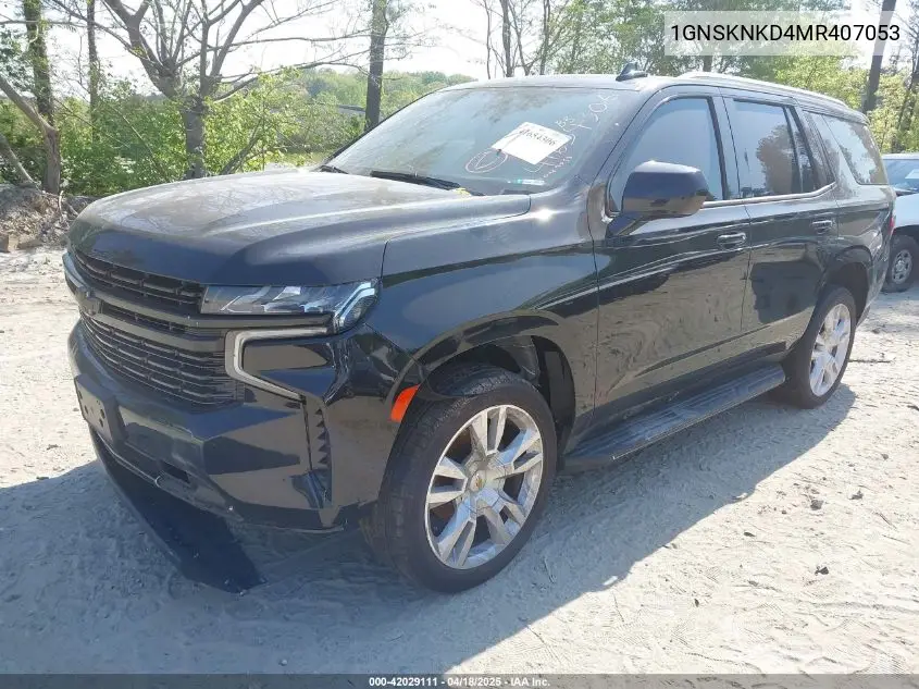 2021 Chevrolet Tahoe 4Wd Lt VIN: 1GNSKNKD4MR407053 Lot: 42029111