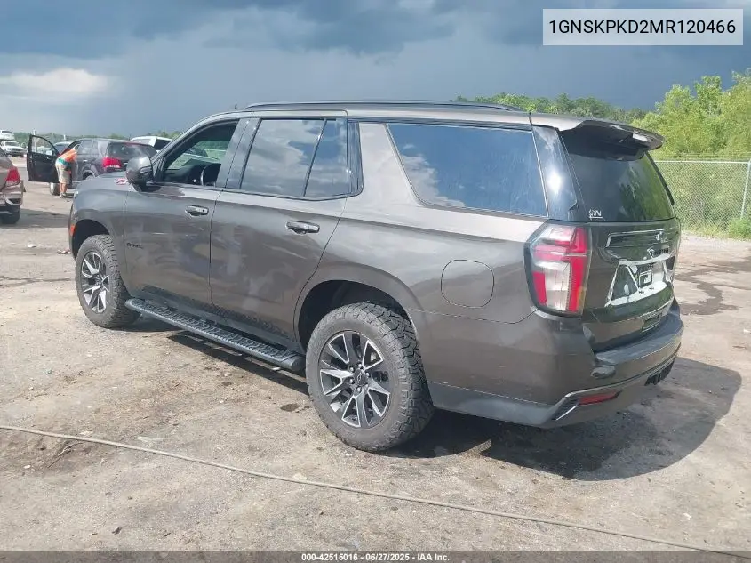 2021 Chevrolet Tahoe 4Wd Z71 VIN: 1GNSKPKD2MR120466 Lot: 42515016