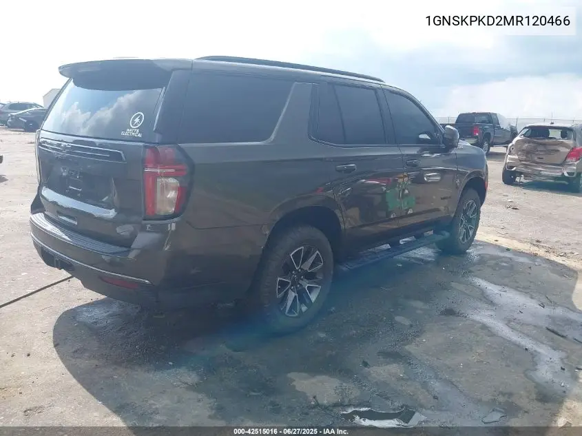 2021 Chevrolet Tahoe 4Wd Z71 VIN: 1GNSKPKD2MR120466 Lot: 42515016