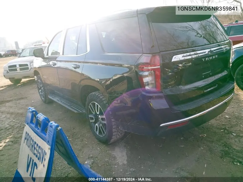 2022 Chevrolet Tahoe 2Wd Ls VIN: 1GNSCMKD6NR359841 Lot: 41144387