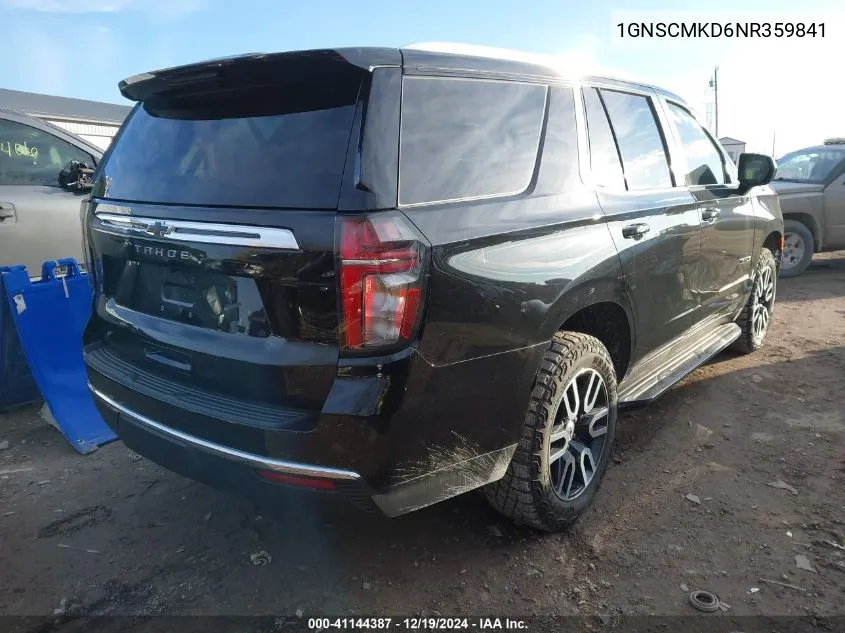 2022 Chevrolet Tahoe 2Wd Ls VIN: 1GNSCMKD6NR359841 Lot: 41144387