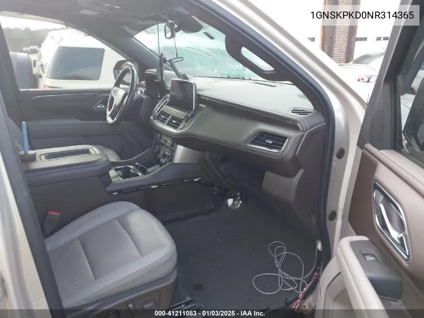2022 Chevrolet Tahoe 4Wd Z71 VIN: 1GNSKPKD0NR314365 Lot: 41211083