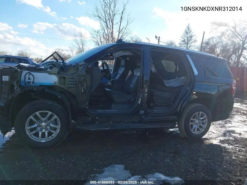2022 Chevrolet Tahoe 4Wd Lt VIN: 1GNSKNKDXNR312014 Lot: 41666093
