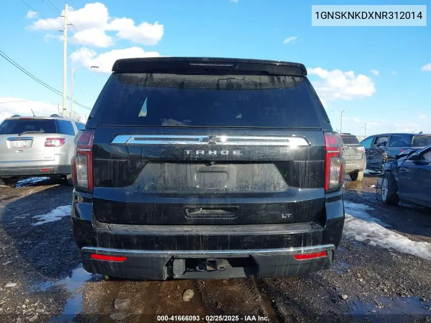 2022 Chevrolet Tahoe 4Wd Lt VIN: 1GNSKNKDXNR312014 Lot: 41666093