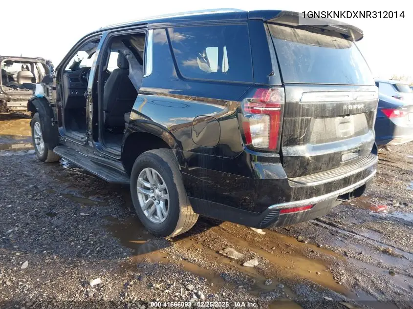2022 Chevrolet Tahoe 4Wd Lt VIN: 1GNSKNKDXNR312014 Lot: 41666093