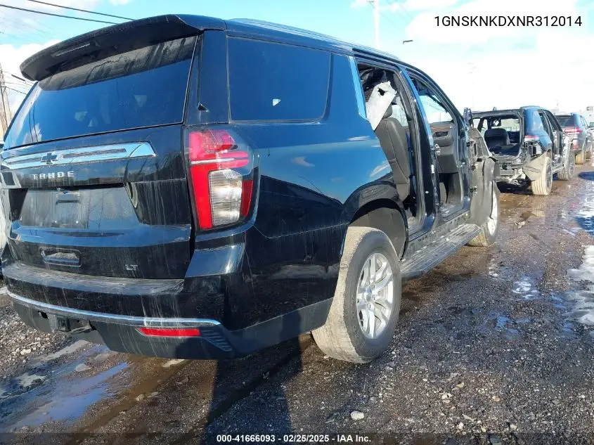 2022 Chevrolet Tahoe 4Wd Lt VIN: 1GNSKNKDXNR312014 Lot: 41666093