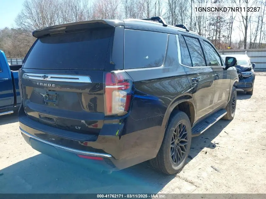 2022 Chevrolet Tahoe 2Wd Lt VIN: 1GNSCNKD7NR113287 Lot: 41762171