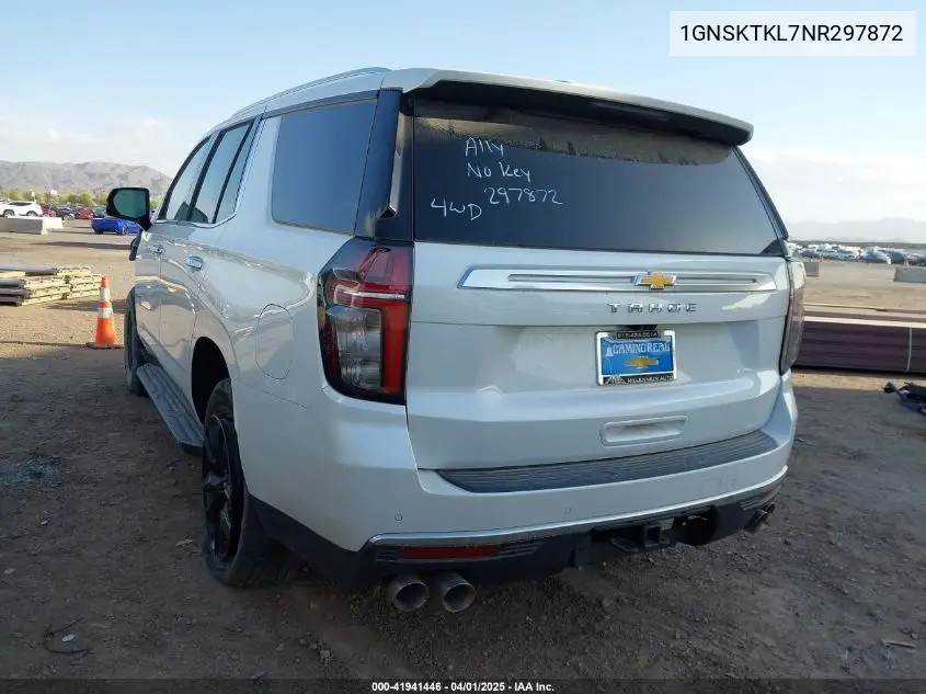 2022 Chevrolet Tahoe 4Wd High Country VIN: 1GNSKTKL7NR297872 Lot: 41941446