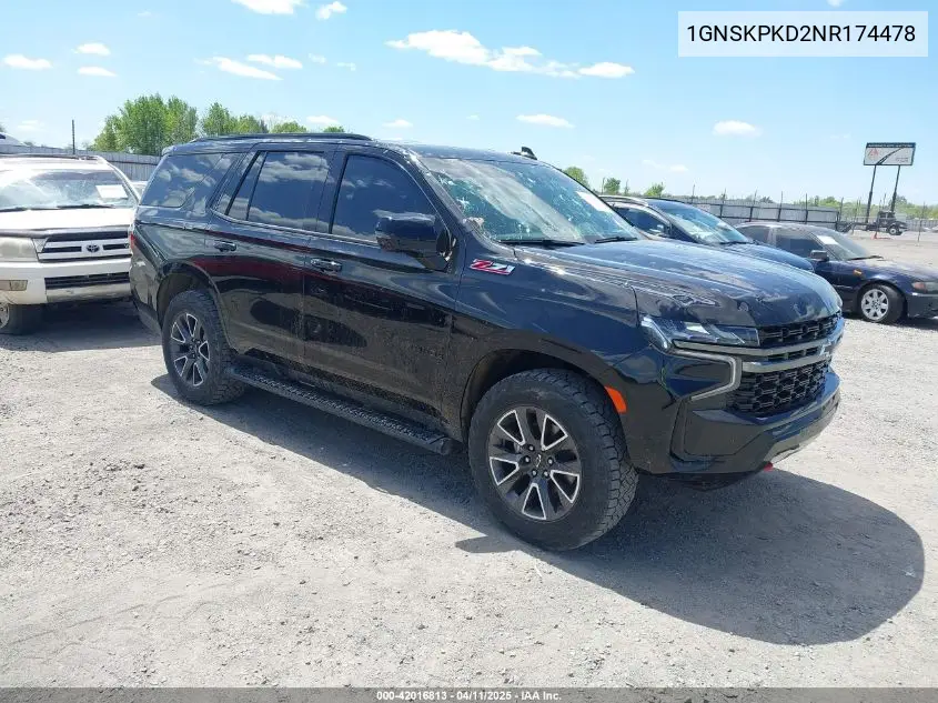 2022 Chevrolet Tahoe 4Wd Z71 VIN: 1GNSKPKD2NR174478 Lot: 42016813
