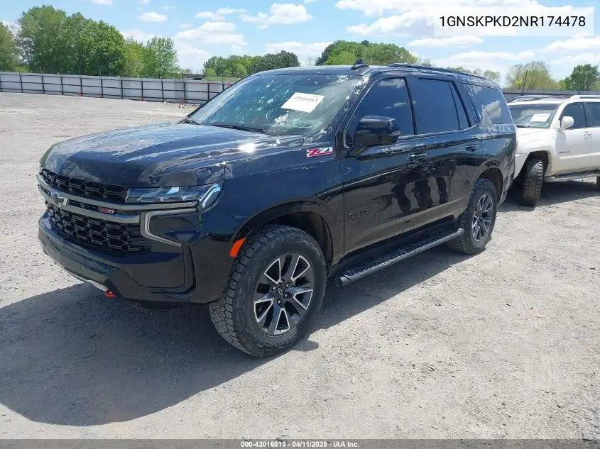 2022 Chevrolet Tahoe 4Wd Z71 VIN: 1GNSKPKD2NR174478 Lot: 42016813