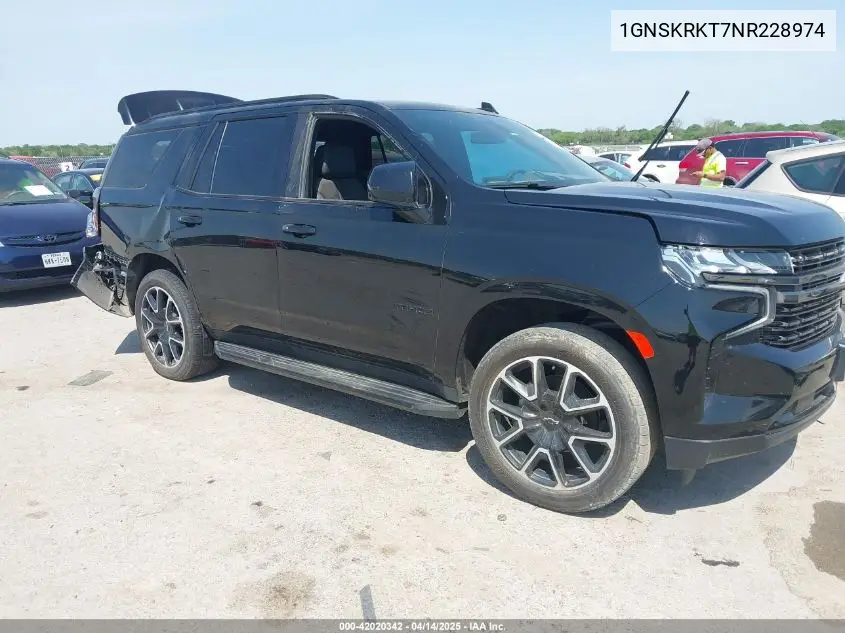 2022 Chevrolet Tahoe 4Wd Rst VIN: 1GNSKRKT7NR228974 Lot: 42020342