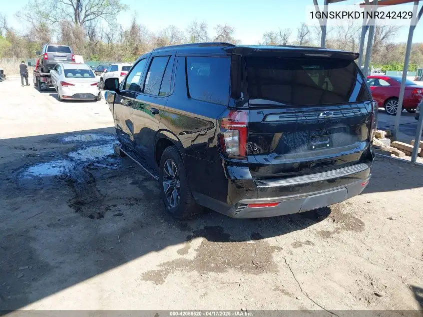 2022 Chevrolet Tahoe 4Wd Z71 VIN: 1GNSKPKD1NR242429 Lot: 42058520
