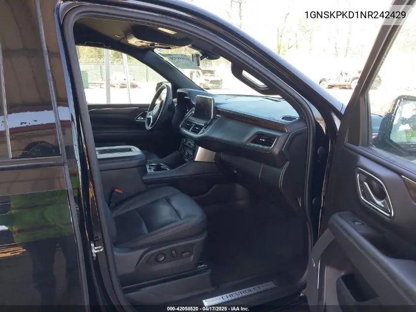 2022 Chevrolet Tahoe 4Wd Z71 VIN: 1GNSKPKD1NR242429 Lot: 42058520
