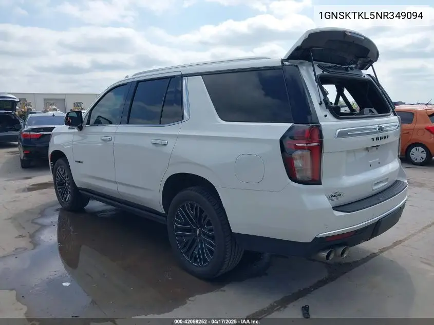 2022 Chevrolet Tahoe 4Wd High Country VIN: 1GNSKTKL5NR349094 Lot: 42059252