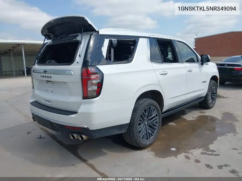 2022 Chevrolet Tahoe 4Wd High Country VIN: 1GNSKTKL5NR349094 Lot: 42059252