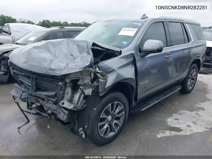2022 Chevrolet Tahoe 2Wd Lt VIN: 1GNSCNKD8NR282251 Lot: 42129473